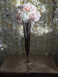 28" MERCURY rose GOLD TRUMPET VASE - Richview Glass Wedding Supplies