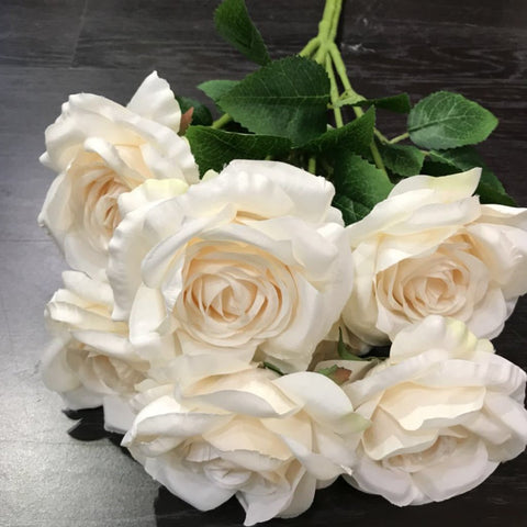 7 head Champagne Sweet Rose Artificial flower - Richview Glass Wedding Supplies