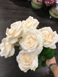 7 head Champagne Sweet Rose Artificial flower - Richview Glass Wedding Supplies