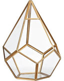 New 9.5" X 6.3"D Diamond Shaped geometric terrarium Gold