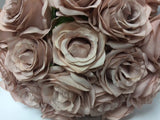 Artificial Flower Rose Bunch with leaf 18 head (Mauve) - Richview Glass Wedding Supplies
