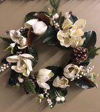 Artificial Flower Wreath with Magnolia White - Viva La Rosa