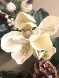 Artificial Flower Wreath with Magnolia White - Viva La Rosa