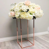 Modern Rectangular Stand Metal Rose Gold Geometric Vases 32'' Need Assembly