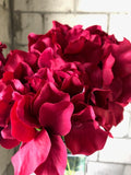 6 Head Burgundy Hydrangea Bunch Artificial flower - Richview Glass Wedding Supplies