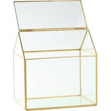 5.9" X 3.9" Geometric gold house Terrarium - Richview Glass Wedding Supplies