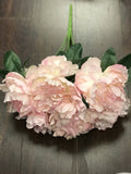 7 HEAD FABRIC ARTIFICIAL PEONIES PEONY BUNCH (PINK) - Richview Glass Wedding Supplies