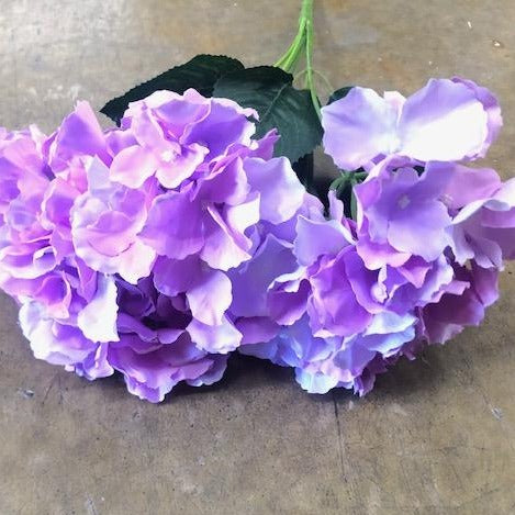 Artificial Flower Mixed Lilac Hydrangea Bunch 6 head silk - Richview Glass Wedding Supplies