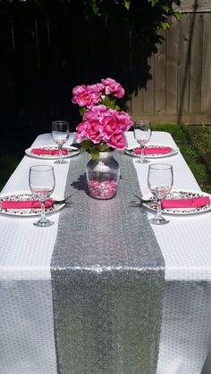 Sequin Table Runner 12X108 (Silver)-SEQ1