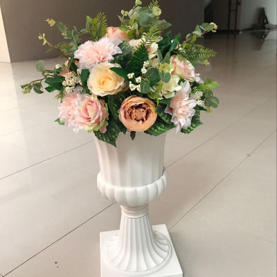 Artificial Flower Rose Hydrangea Arrangement Champagne #2 - Richview Glass Wedding Supplies