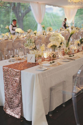 Sequin Table Runner 12X108" (Blush)-BLS1