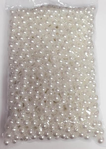 Faux Pearl Ivory or White 10mm beads (White) FAU1-1 - Richview Glass Wedding Supplies