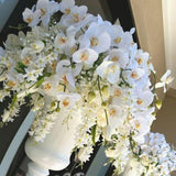 LARGE REAL TOUCH PHALAENOPSIS ORCHID ARTIFICIAL FLOWER WHITE WEDDING FLOWER (white) -REA1