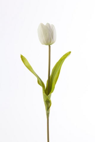 Real Touch Tulip Bud Medium Wedding Decor (White)-REA1 Active