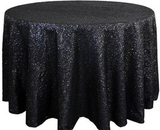 Sequin Table Cloth Square 90"x156 (Black)-seq4