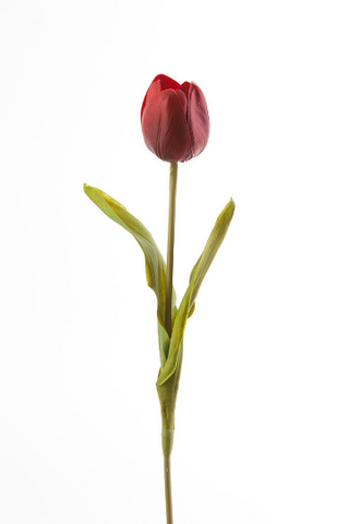 Real Touch Tulip Bud Medium Wedding Decor (Dark Red)-REA1 Active