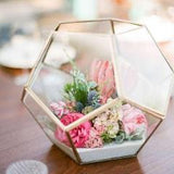 GEOMETRIC 10.5" X 13.5" PLANTER GLASS BALL TERRARIUM VASE money box hexagon - Richview Glass Wedding Supplies