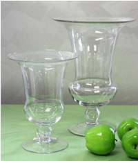 12”H x 8.6D New Clear Glass Urn Vase