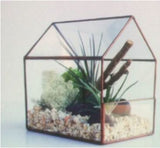 5.9" X 3.9" Geometric gold house Terrarium - Richview Glass Wedding Supplies