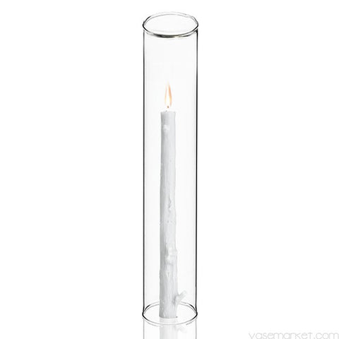 Hurricane Tube Candleholder glass 12"x2.5"
