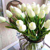 12xReal Touch PU flower Tulip artificial wedding decor Floramatique (Yellow)-E6E378A0 - Richview Glass Wedding Supplies
