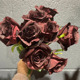 Baroque Hand tied Flower Bouquet Dark Burgundy