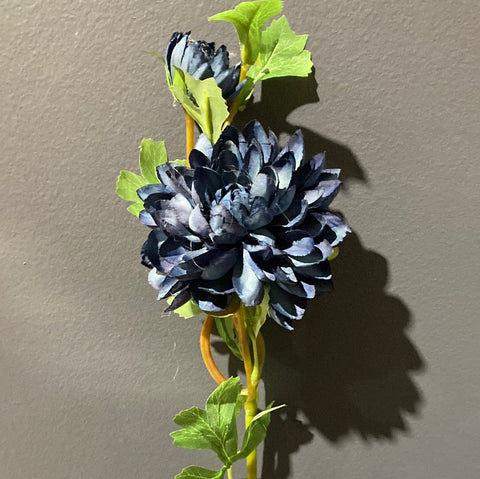 Single stem Dahlia Spray Navy Blue