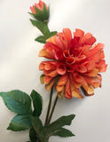 Orange Ball Dahlia Spray