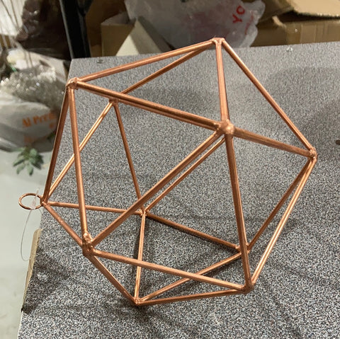 Geometric 6.5" Planter Glass Hexagon Ball Terrarium (Rose Gold) No glass
