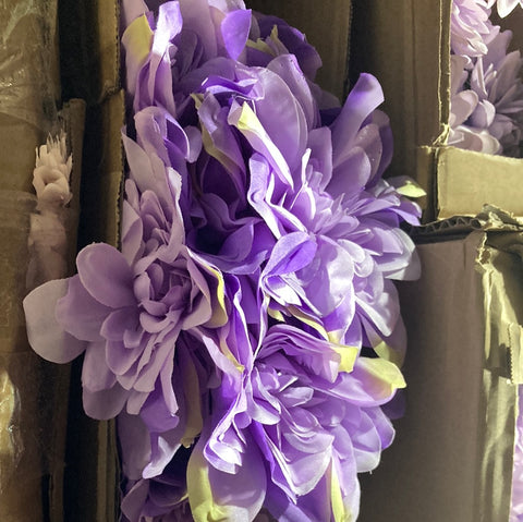 Artificial Silk artificial  Dahlia bunch(lilac) purple