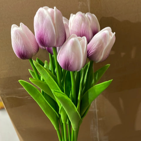 Purple 10x Real Touch PU flower Tulip (purple/Lilac)