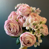 Light pink 12 head Austin ROSE BUNCH