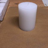 White Pillar Candle wedding decor 4" H