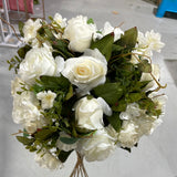 Artificial Flower Rose Hydrangea Arrangement Cream white