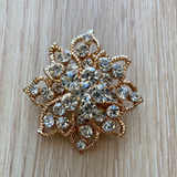 Small flower Brooch decoration 1.5” diameter gold