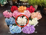 Artificial Flower peach Blush Hydrangea Bunch 6 head silk