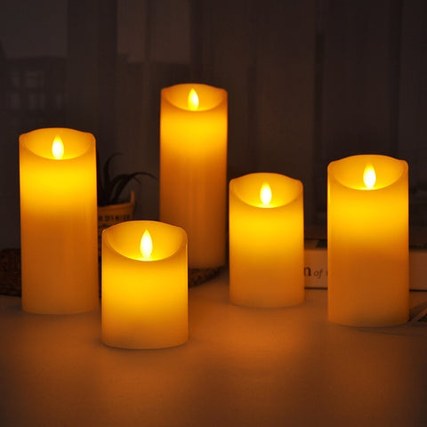Set of 5 LED Electric Flameless Candles battery operated