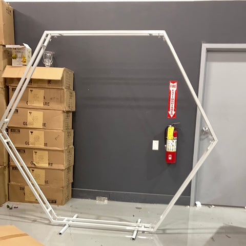 7.38 feet Hexagon Metal white Backdrop Stand Stand Arch