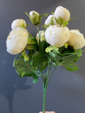 Champagne Cream Ranunculus bunch (10 head/bud Silk flower)