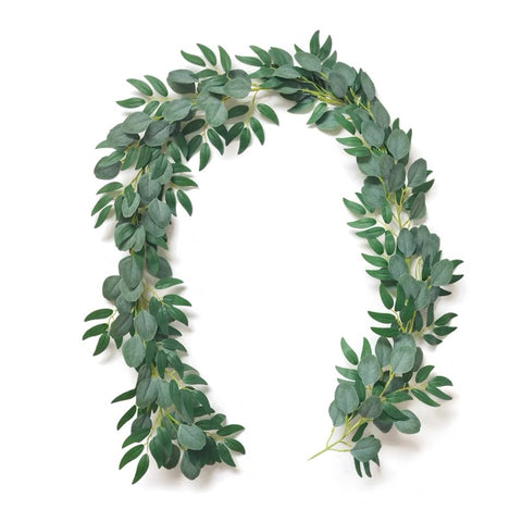 Long Garland mix Greenery silver dollar and eucalyptus