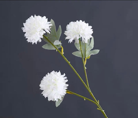 New White/cream Pom Artificial Filler Flower