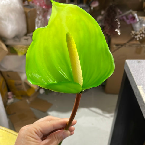 Green Anthurium Tropical Artificial Real Touch flower
