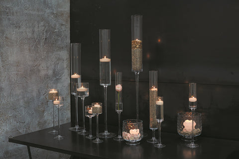 16” 20” &24” Candleholder set of 3 glass vase - Richview Glass Wedding Supplies