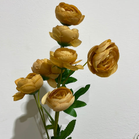 Burnt orange caramel chocolate Single stem Ranunculus artificial wedding decor artificial flower