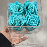 Preserved Rose in acrylic box with drawer White (box of 4)