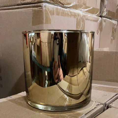 Solid Gold Wedding Centrepiece (4") Cylinder Glass Vase machine made