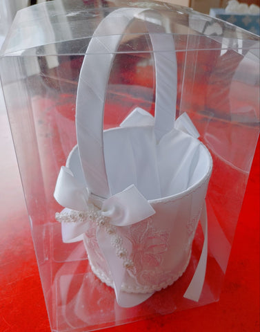 Round Flower Girl Basket accessory for Rose Petals