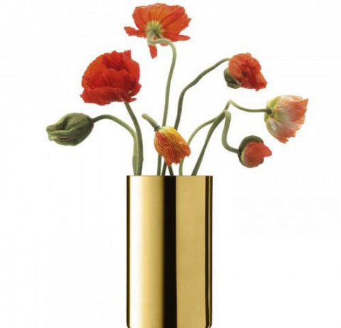 Solid Gold 4"x8"H Cylinder Vase Machine Made