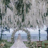 Artificial Hydrangea Flower Garland hanging (White)