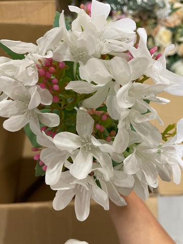 White 5 head flower Artificial Filler Flower